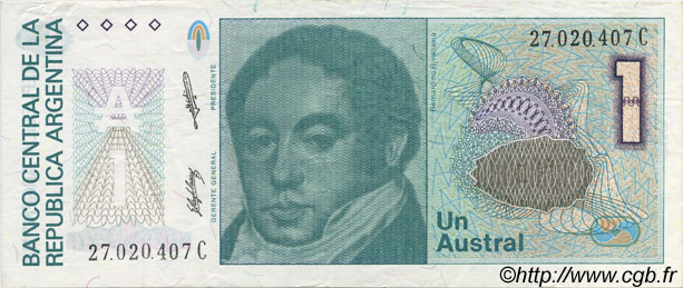 1 Austral ARGENTINA  1985 P.323b VF