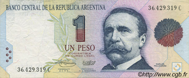 1 Peso ARGENTINA  1992 P.339b SPL