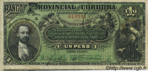 1 Peso ARGENTINA  1869 PS.0741a MBC