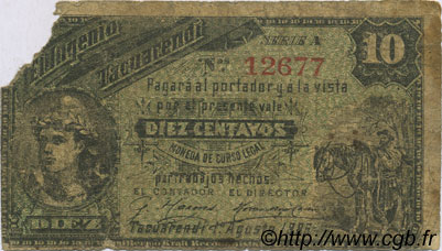 10 Centavos ARGENTINIEN  1886 PS.-- (0840) SGE