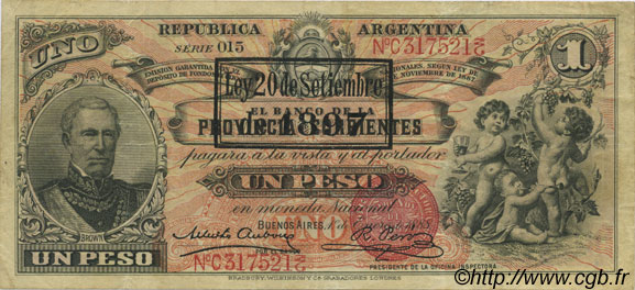 1 Peso ARGENTINA  1897 PS.1091c VF+