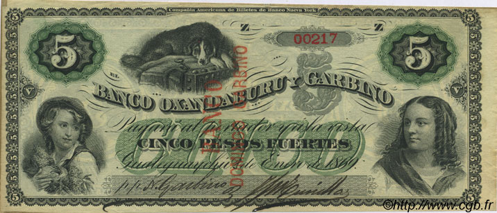 5 Pesos Fuertes ARGENTINA  1869 PS.1803 AU