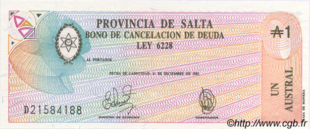 1 Austral ARGENTINA  1986 PS.2612e UNC