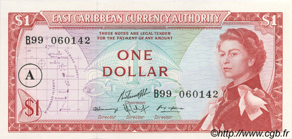1 Dollar CARAÏBES  1965 P.13h NEUF