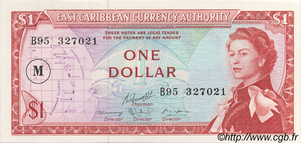 1 Dollar CARAÏBES  1965 P.13m NEUF