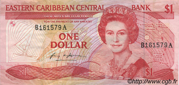 1 Dollar EAST CARIBBEAN STATES  1985 P.17a EBC