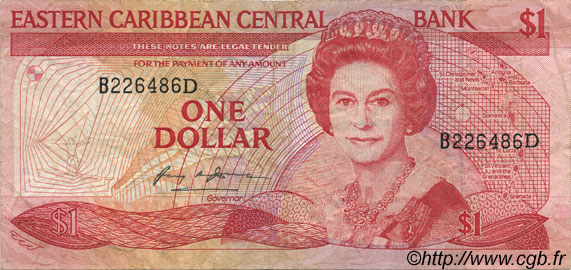 1 Dollar CARIBBEAN   1985 P.17d VF