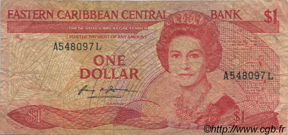 1 Dollar EAST CARIBBEAN STATES  1985 P.17l RC