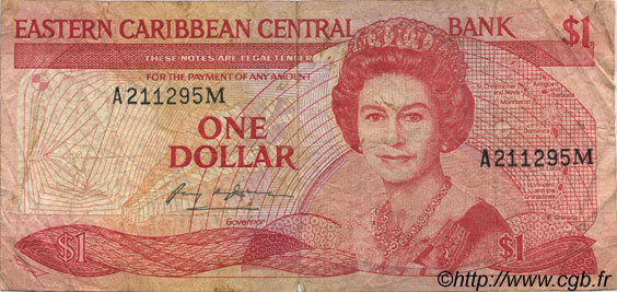 1 Dollar EAST CARIBBEAN STATES  1985 P.17m F