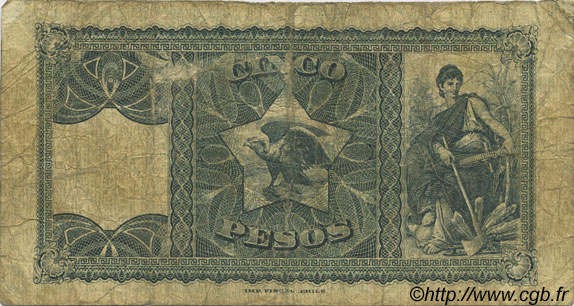 5 Pesos - 1/2 Condor CHILE  1925 P.072 G