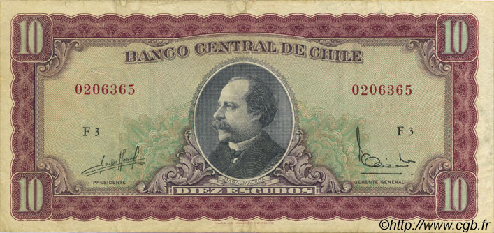 10 Escudos CHILE
  1964 P.139a MBC