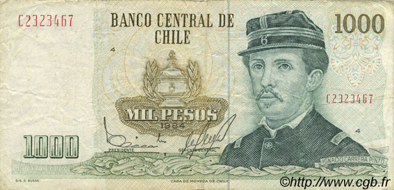 1000 Pesos CHILE
  1984 P.154b SS