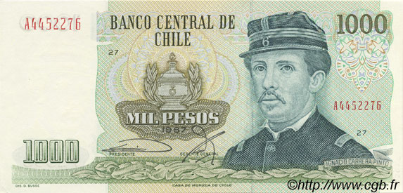 1000 Pesos CHILI  1987 P.154c NEUF