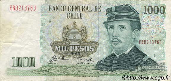 1000 Pesos CHILE  1995 P.154f VF+