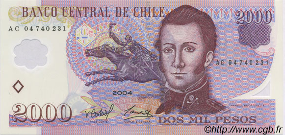 2000 Pesos CHILE
  2004 P.160a ST