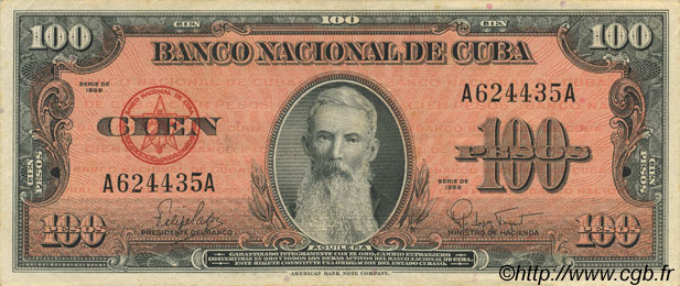 100 Pesos CUBA  1959 P.093a EBC