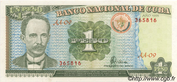 1 Peso KUBA  1995 P.112 ST