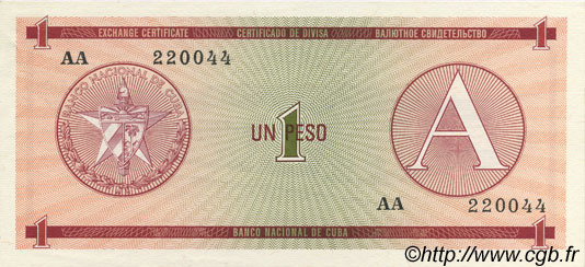 1 Peso CUBA  1985 P.FX01 FDC