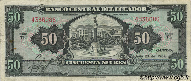 50 Sucres EKUADOR  1964 P.116b SS
