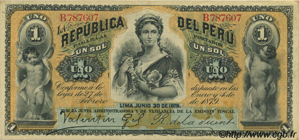 1 Sol PERú  1879 P.001 EBC