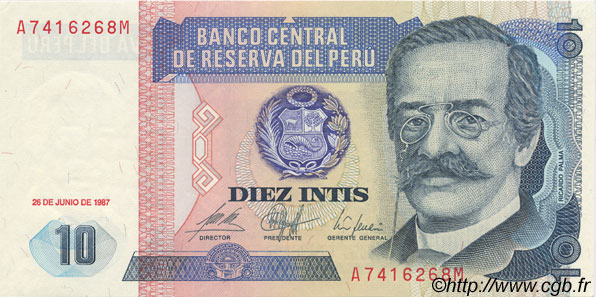10 Intis PERU  1987 P.129 UNC