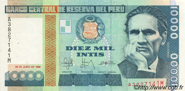 10000 Intis PERU  1988 P.140 ST