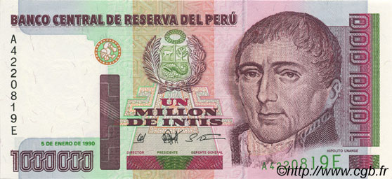 1000000 Intis PERú  1990 P.148 FDC