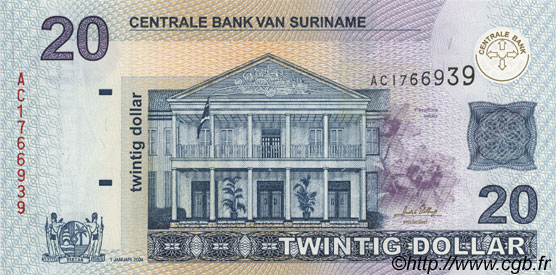 20 Dollars SURINAM  2004 P.159 UNC