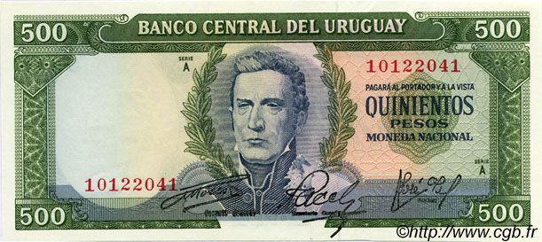 500 Pesos URUGUAY  1967 P.048a SC+