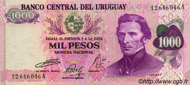 1000 Pesos URUGUAY  1974 P.052 FDC