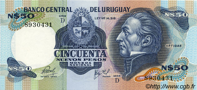50 Nuevos Pesos URUGUAY  1981 P.061c ST