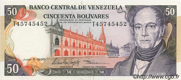 50 Bolivares VENEZUELA  1995 P.065e ST