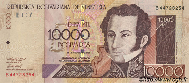 10000 Bolivares VENEZUELA  2001 P.085b NEUF