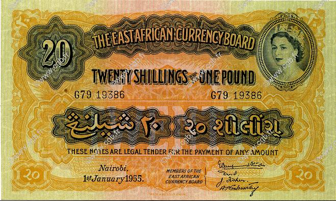 20 Shillings / 1 Pound AFRIQUE DE L EST  1955 P.35 pr.NEUF