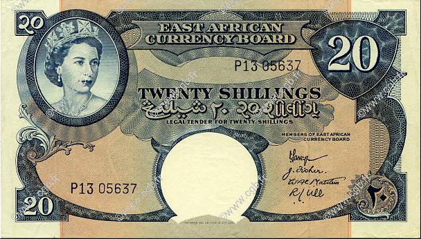 20 Shillings AFRIQUE DE L EST  1958 P.39 SUP