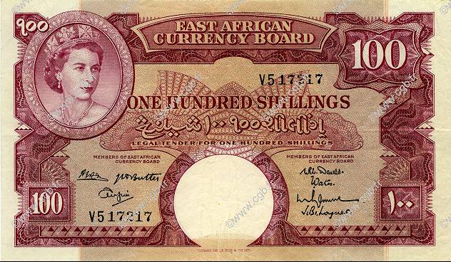100 Shillings AFRIQUE DE L EST  1962 P.44b TTB+