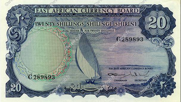 20 Shillings AFRIQUE DE L EST  1964 P.47a SPL
