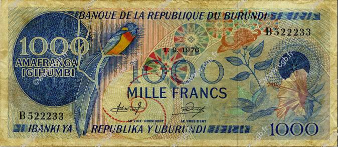 1000 Francs BURUNDI  1976 P.25b MB