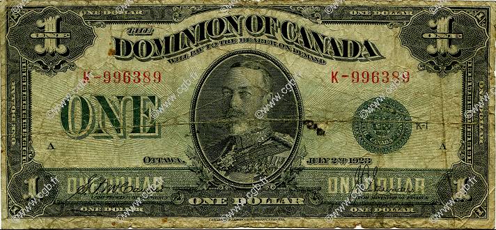 1 Dollar CANADA  1923 P.033d B+