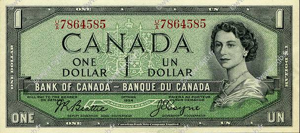 1 Dollar CANADA  1954 P.074a AU