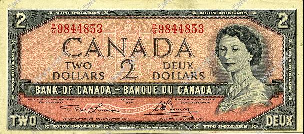 2 Dollars CANADA  1954 P.076d VF+