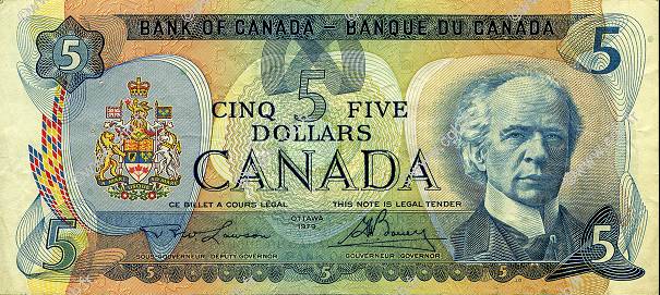 5 Dollars CANADA  1979 P.092a BB