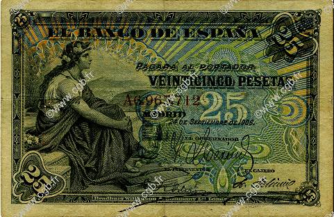 25 Pesetas SPAIN  1906 P.057a F