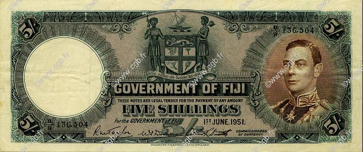 5 Shillings FIGI  1951 P.037k q.SPL