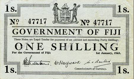1 Shilling FIDSCHIINSELN  1942 P.048a fVZ