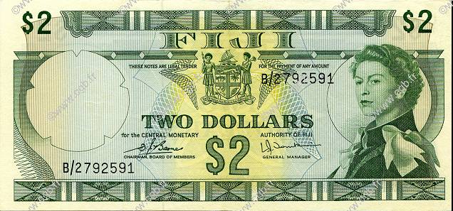 2 Dollars FIDJI  1974 P.072c pr.NEUF