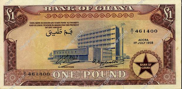 1 Pound GHANA  1958 P.02a SC+