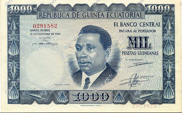 1000 Pesetas Guineanas ÄQUATORIALGUINEA  1969 P.03 fST+