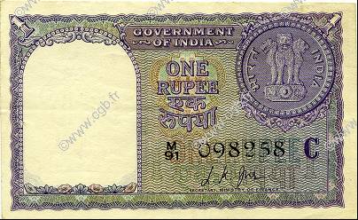 1 Rupee INDIA  1957 P.075e XF