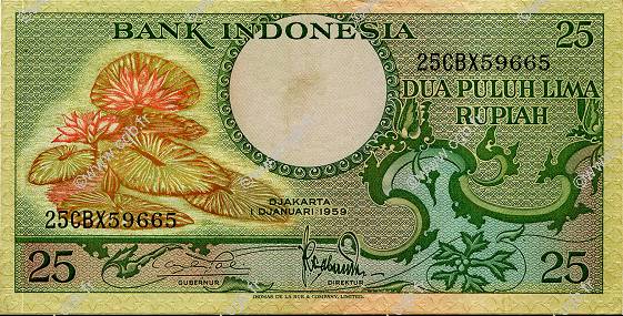 25 Rupiah INDONESIA  1959 P.067 XF